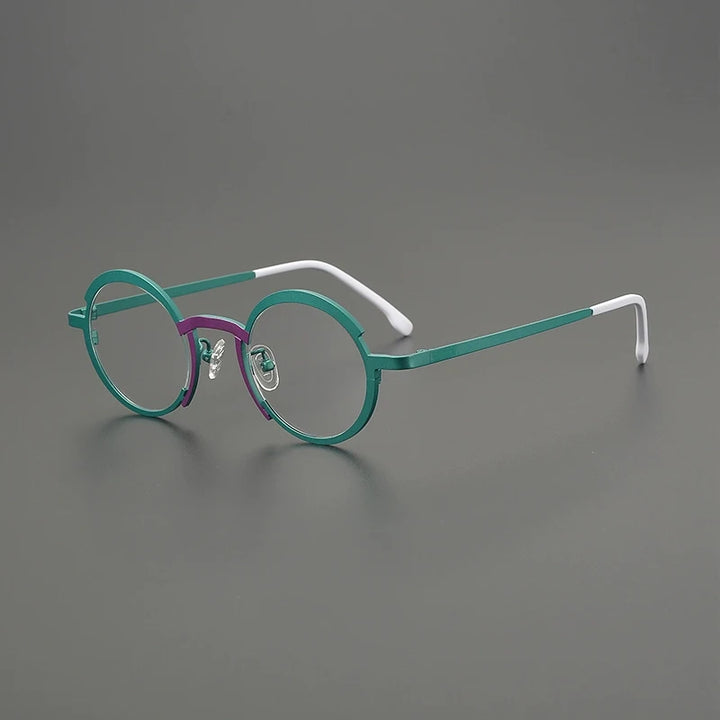 Gatenac Unisex Full Rim Round Titanium Eyeglasses Gxyj5775