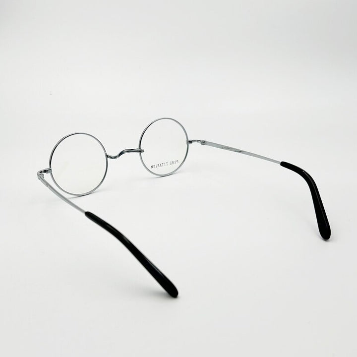 Yujo Unisex Full Rim 42 mm Round Titanium Eyeglasses Full Rim Yujo