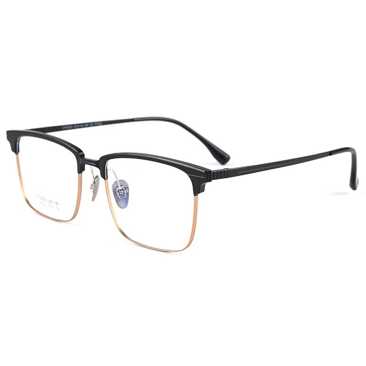Handoer Unisex Full Rim Square Titanium Eyeglasses 59202