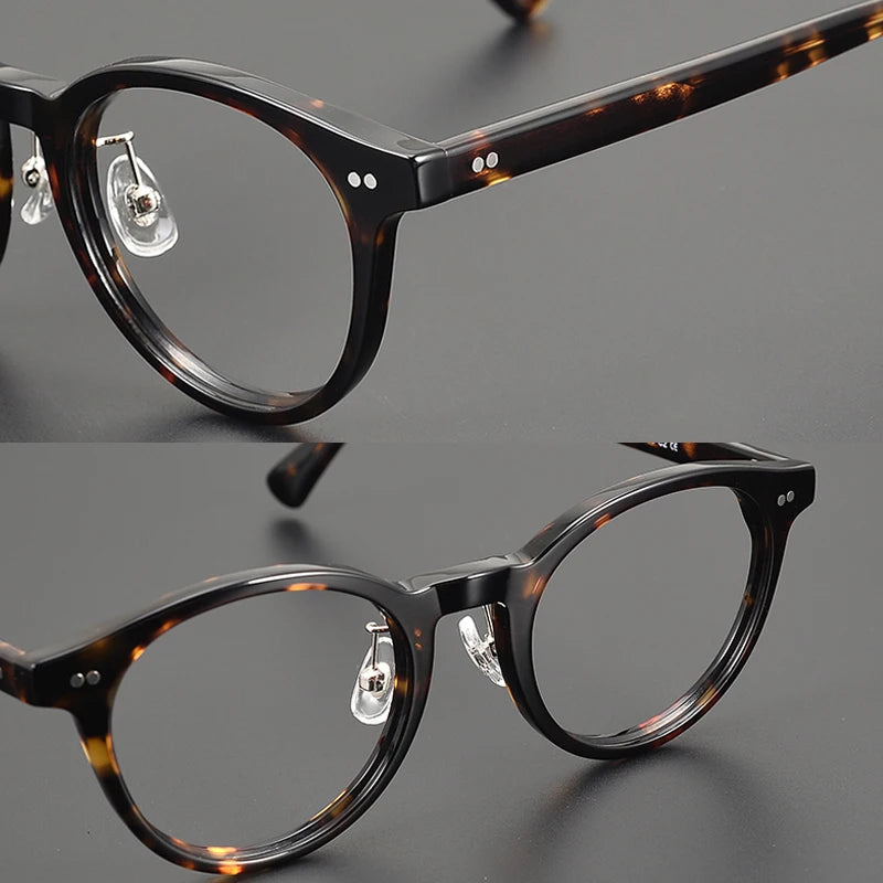 Black Mask Unisex Full Rim Round Acetate Eyeglasses 98615 Full Rim Black Mask