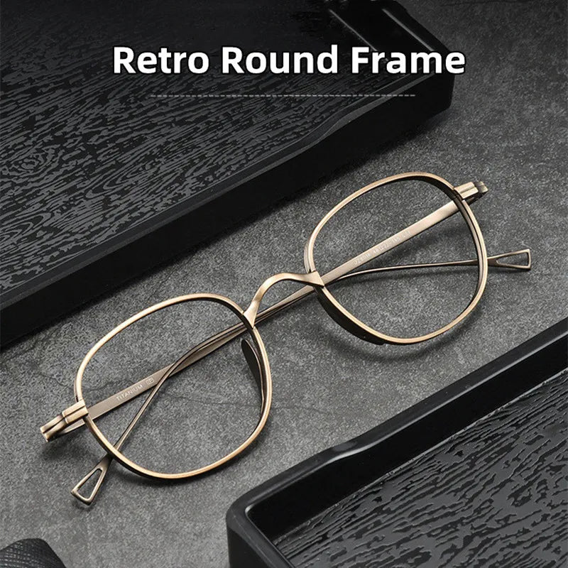 Kocolior Unisex Full Rim Round Titanium Hyperopic Reading Glasses 8016 Reading Glasses Kocolior