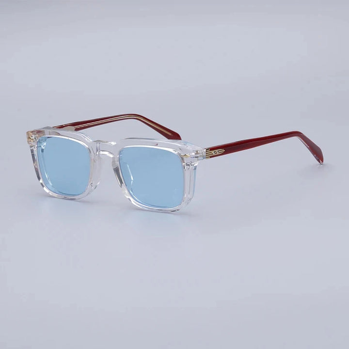 Hewei Unisex Full Rim Square Acetate Sunglasses 0019 Sunglasses Hewei clear-blue as picture 