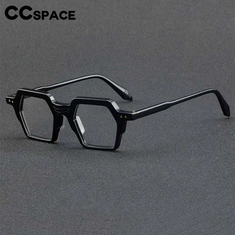 CCspace Unisex Full Rim Polygon Acetate Eyeglasses 56914 Full Rim CCspace