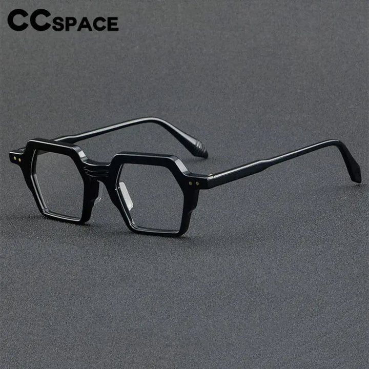 CCspace Unisex Full Rim Polygon Acetate Eyeglasses 56914 Full Rim CCspace