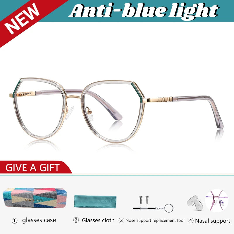 Vicky Unisex Full Rim Polygon Tr 90 Titanium Reading Glasses 83130