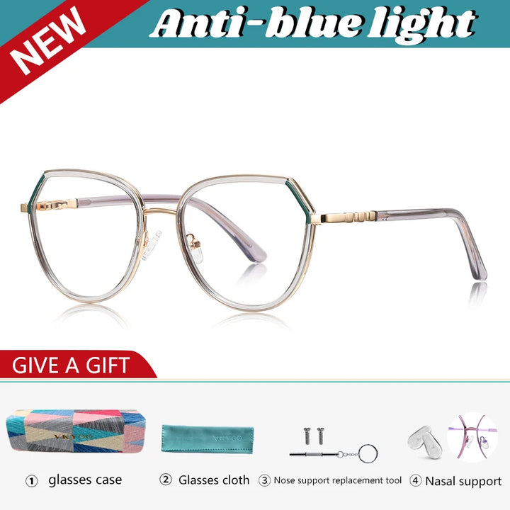 Vicky Unisex Full Rim Polygon Tr 90 Titanium Reading Glasses 83130