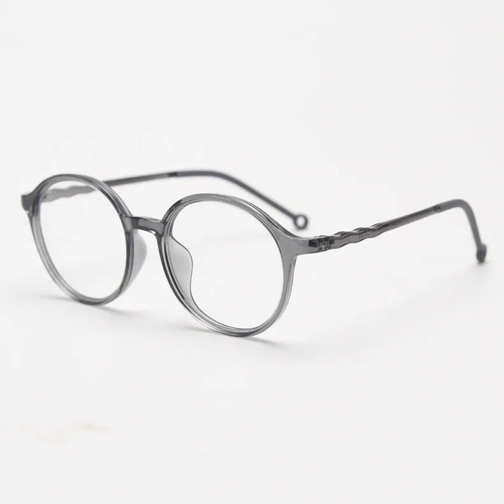 CCspace Unisex Full Rim Round Tr 90 Titanium Eyeglasses 56834 Full Rim CCspace C3Grey