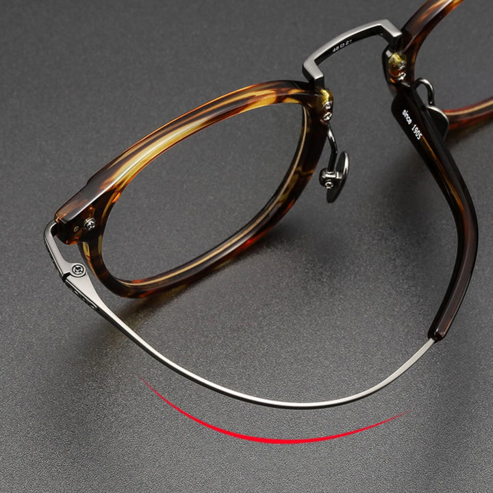 Black Mask Unisex Full Rim Titanium Acetate Square Eyeglasses G817 Full Rim Black Mask