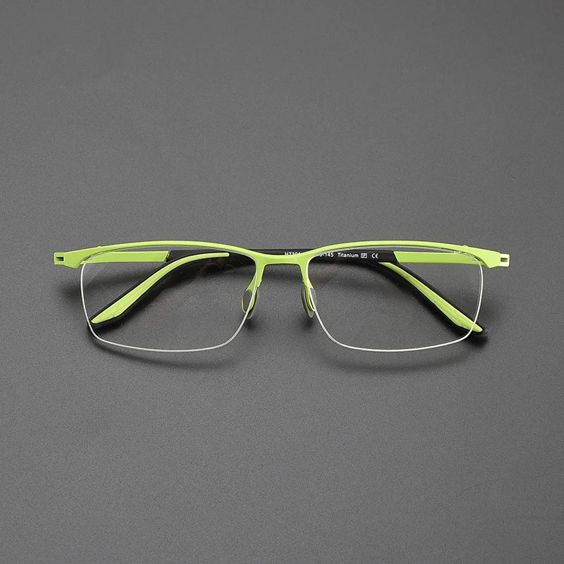 Nobler Unisex Semi Rim Square Titanium Eyeglasses 1730 Full Rim Nobler C4