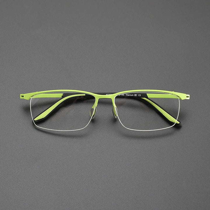 Nobler Unisex Semi Rim Square Titanium Eyeglasses 1730 Full Rim Nobler C4