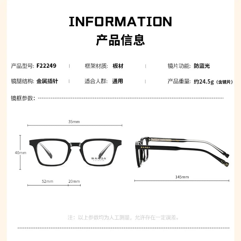 Reven Jate Women's Full Rim Oval Square Tr 90 Alloy Eyeglasses 22249