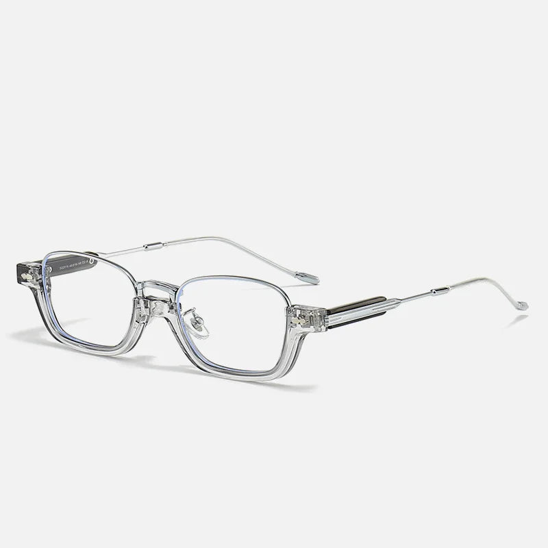 Kocolior Unisex Semi Rim Acetate Stainless Steel Hyperopic Reading Glasses 22015 Reading Glasses Kocolior Gray 0 
