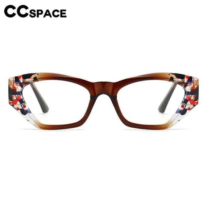 CCspace Unisex Full Rim Cat Eye Tr 90 Titanium Eyeglasses 56842 Full Rim CCspace