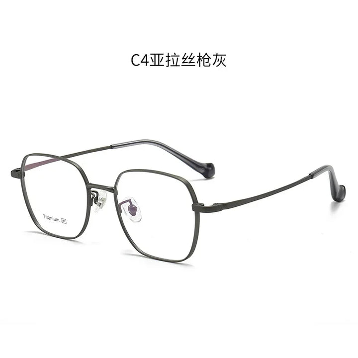 Aror Women's Full Rim Square Polygon Titanium Eyeglasses 495026 Full Rim Aror Gray