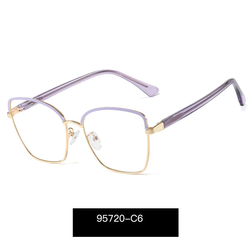 Handoer Women's Full Rim Square Cat Eye Tr 90 Alloy Eyeglasses 95720