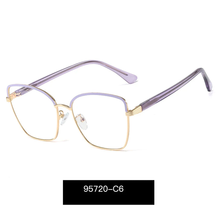 Handoer Women's Full Rim Square Cat Eye Tr 90 Alloy Eyeglasses 95720