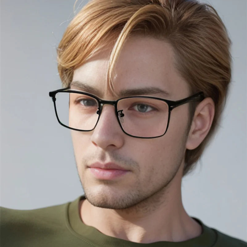 Kocolior Unisex Full Rim Big Square Titanium Eyeglasses 3010 Full Rim Kocolior