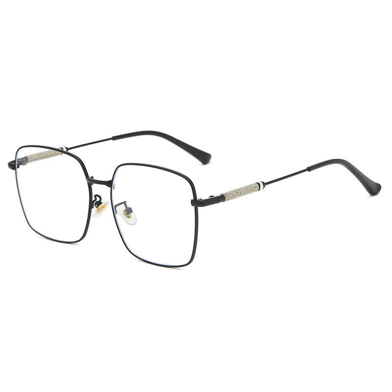 Kocolior Mens Full Rim Large Square Alloy Reading Glasses 8960 Reading Glasses Kocolior Black 0