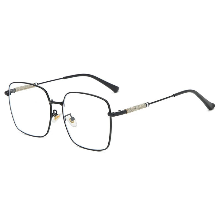 Kocolior Mens Full Rim Large Square Alloy Reading Glasses 8960 Reading Glasses FuzWeb  Black 0 