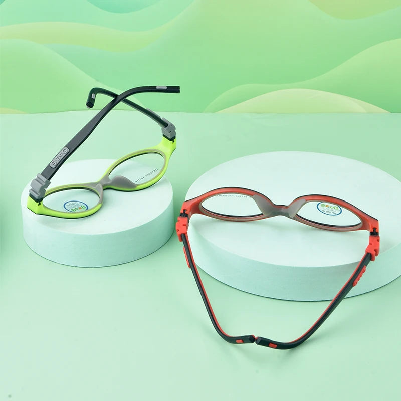 Secg Unisex Children's Full Rim Round Tr 90 Silicone Eyeglasses 2044 Full Rim Secg