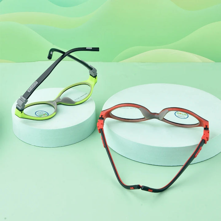 Secg Unisex Children's Full Rim Round Tr 90 Silicone Eyeglasses 2044 Full Rim Secg