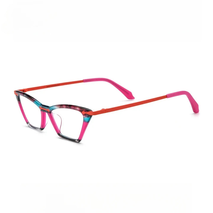 Hewei Unisex Full Rim Square Cat Eye Acetate Eyeglasses 19379 Full Rim Hewei C2 CHINA