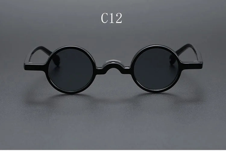 Yujo Unisex Full Rim Small Round Acetate Polarized Sunglasses 2534 Sunglasses Yujo C12 CHINA