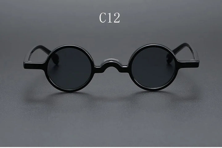 Yujo Unisex Full Rim Small Round Acetate Polarized Sunglasses 2534 Sunglasses Yujo C12 CHINA