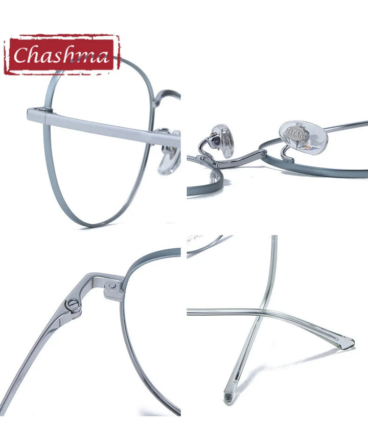 Chashma Ottica Unisex Full Rim Oval Titanium Alloy Eyeglasses 1515 Full Rim Chashma Ottica