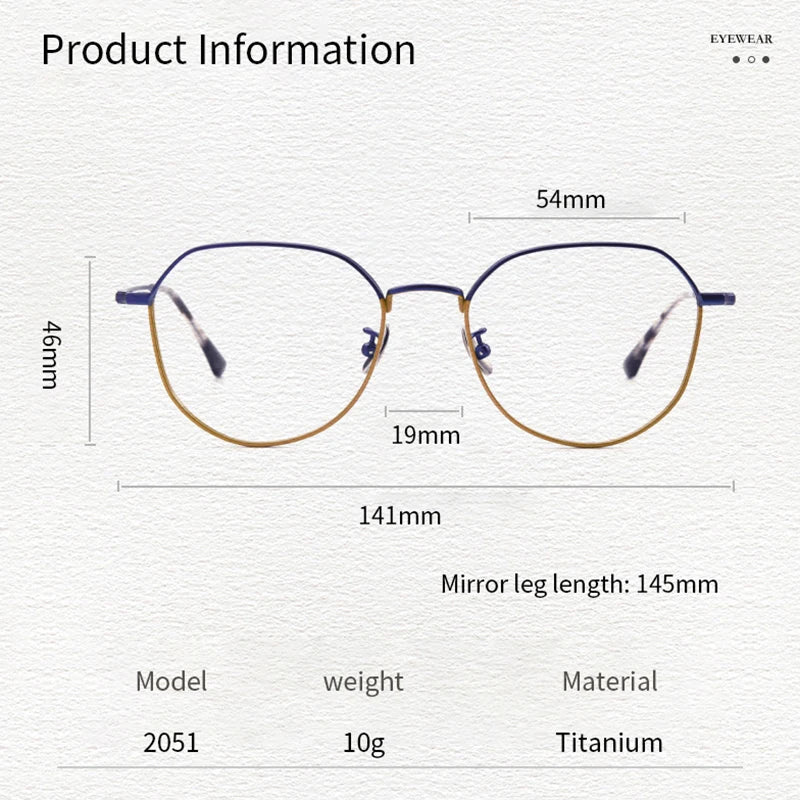Xbora Unisex Full Rim Oval Square Titanium Eyeglasse 42051