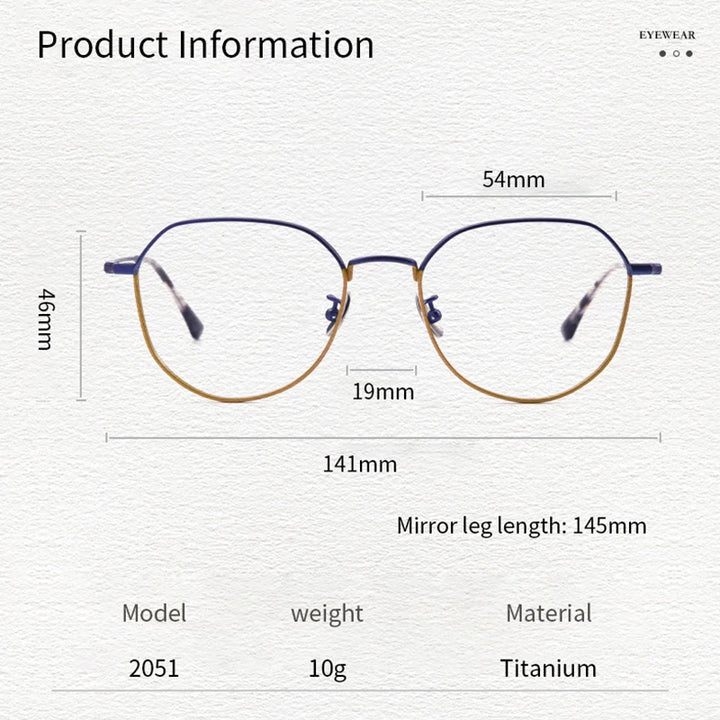 Xbora Unisex Full Rim Oval Square Titanium Eyeglasse 42051