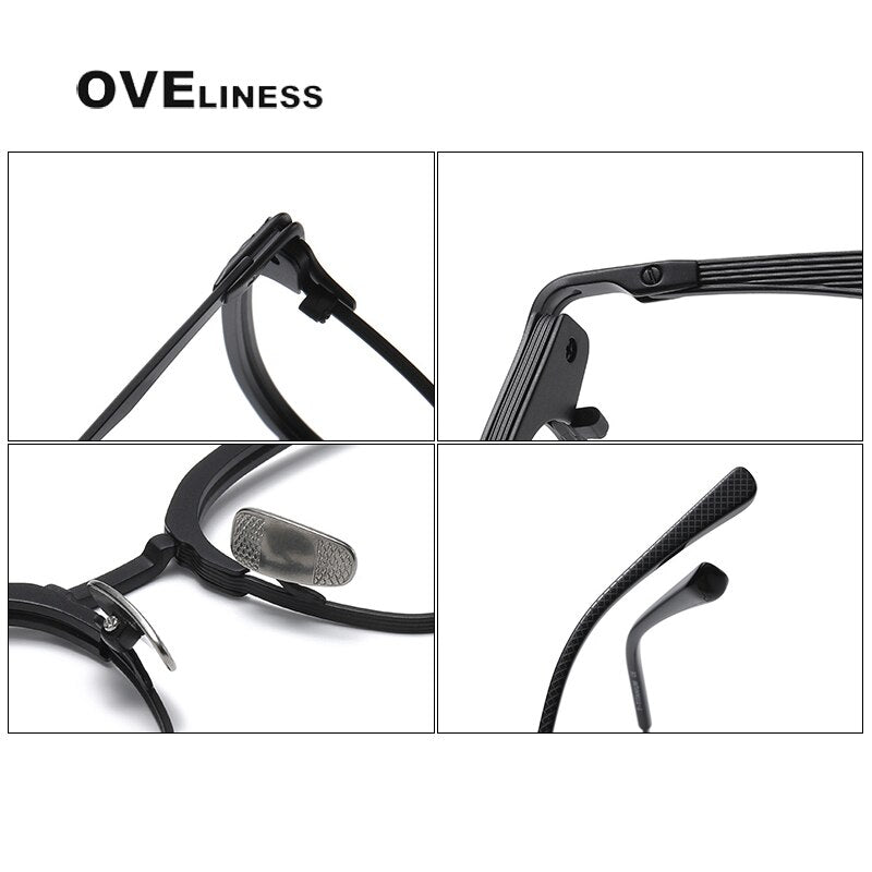 Oveliness Unisex Full Rim Square Titanium Eyeglasses Dxt142 Full Rim Oveliness