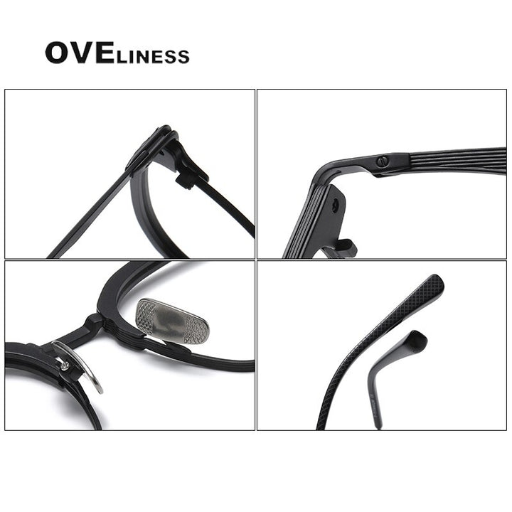 Oveliness Unisex Full Rim Square Titanium Eyeglasses Dxt142 Full Rim Oveliness