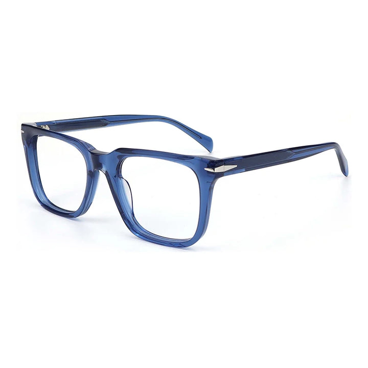 Gatenac Unisex Full Rim Square Thick Acetate Eyeglasses Gxyj1542 Full Rim Gatenac Blue