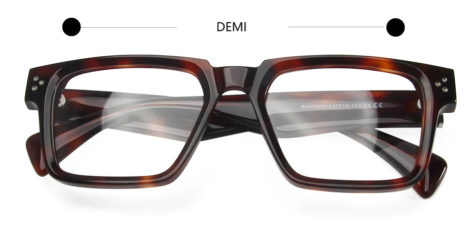 Esnbie Unisex Full Rim Square Brow Line Acetate Eyeglasses 246004