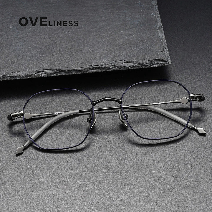 Oveliness Unisex Full Rim Polygon Titanium Eyeglasses 4220 Full Rim Oveliness