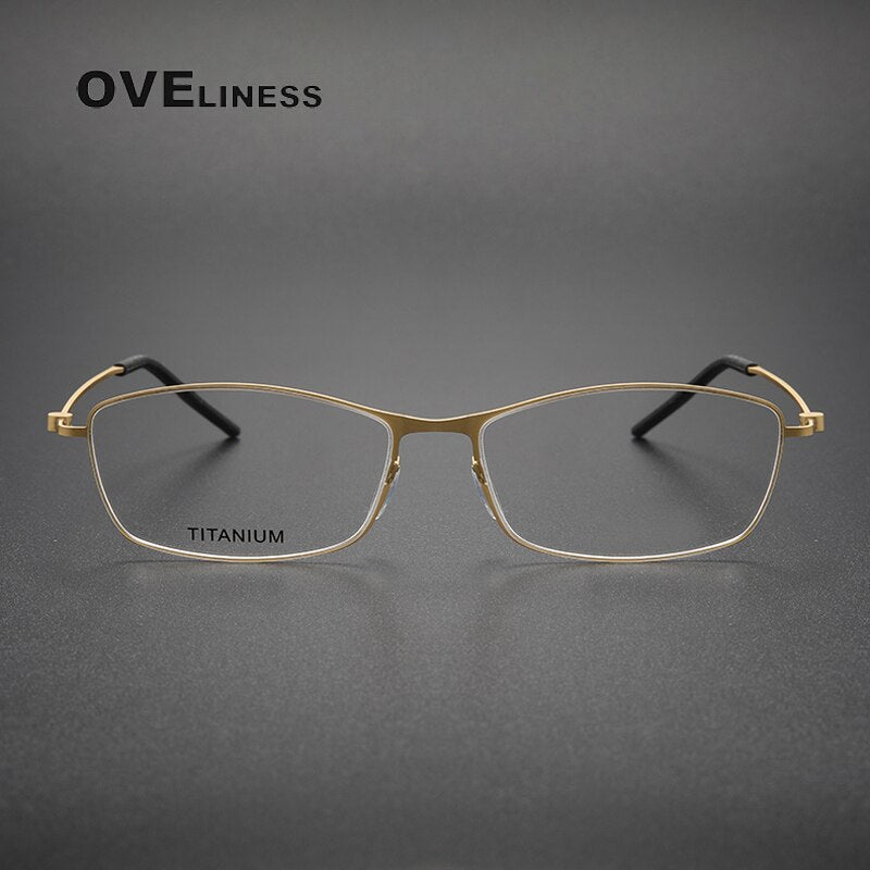 Oveliness Unisex Full Rim Rectangle Titanium Eyeglasses Full Rim Oveliness