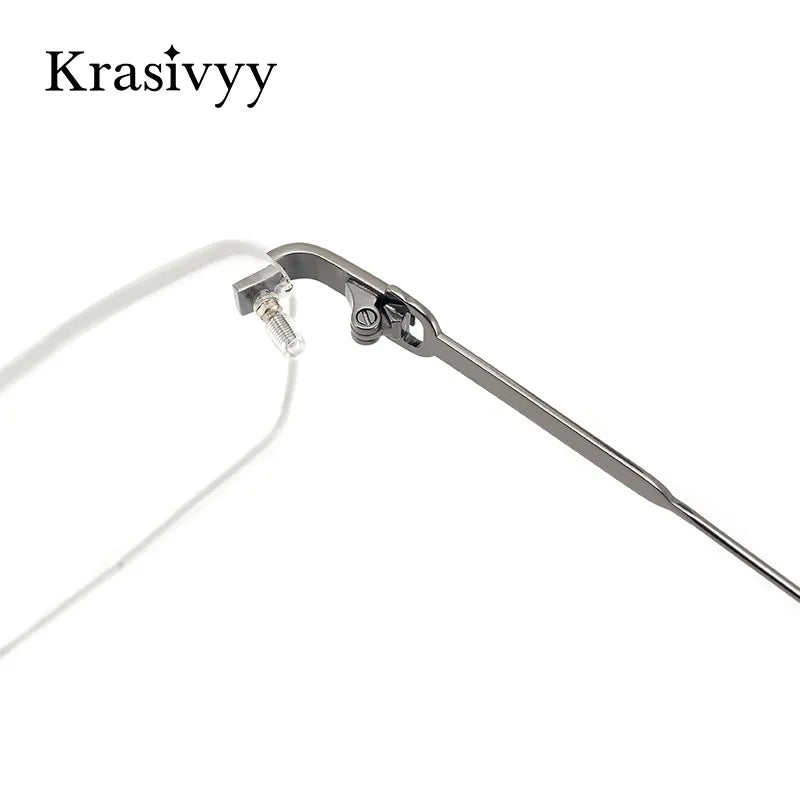 Krasivyy Men's Rimless Square Titanium Eyeglasses Kr0271s Rimless Krasivyy   
