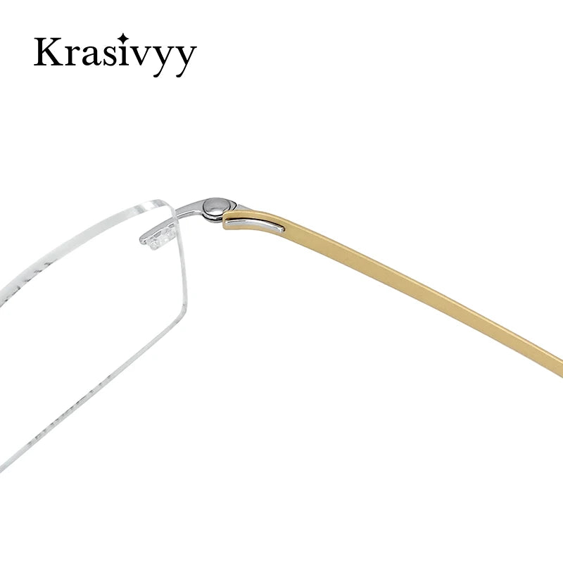 Krasivyy Unisex Rimless Square Screwless Titanium Eyeglasses 5001 Rimless Krasivyy