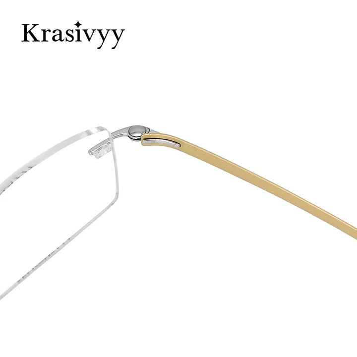 Krasivyy Unisex Rimless Square Screwless Titanium Eyeglasses 5001 Rimless Krasivyy