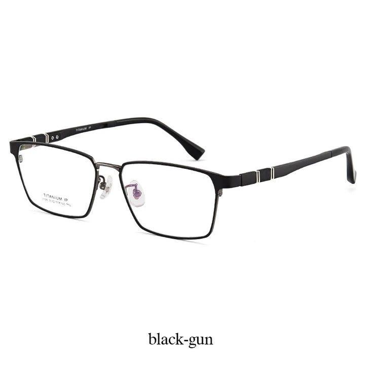 Handoer Unisex Full Rim Big Polygon Square Titanium Eyeglasses 51109