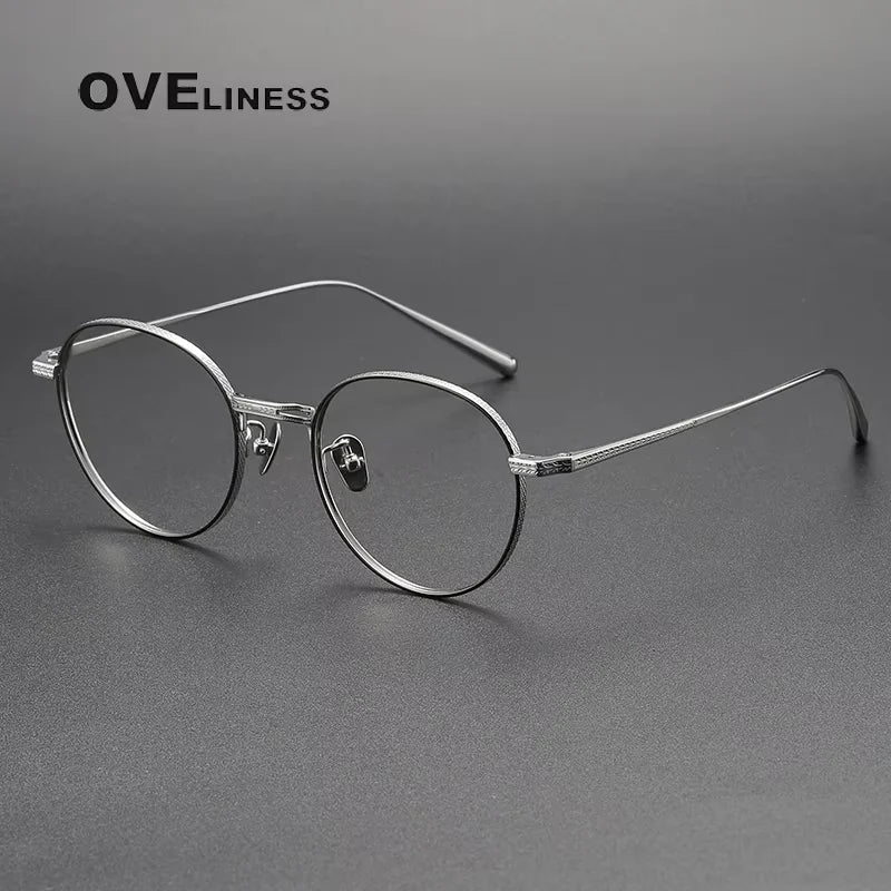 Oveliness Women's Full Rim Round Titanium Eyeglasses 213017