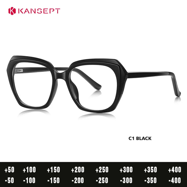 Kansept Women's Full Rim Oval Tr 90 Titanium Reading Glasses 66042