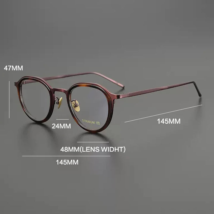 Gatenac Unisex Full Rim Square Acetate Titanium Eyeglasses Gxyj1202 Full Rim Gatenac