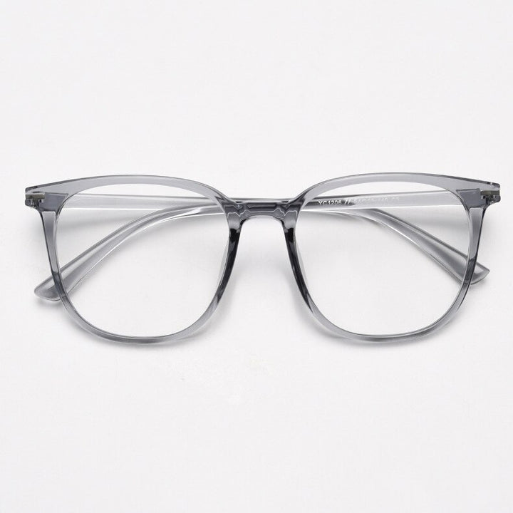 CCspace Unisex Full Rim Square Tr 90 Titanium Eyeglasses 56736 Full Rim CCspace C3ClearGrey
