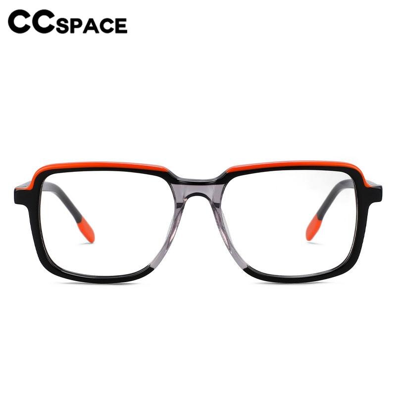 CCspace Unisex Full Rim Square Acetate Eyeglasses 56549 Full Rim CCspace