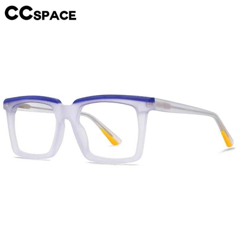 CCspace Unisex Full Rim Flat Top Square Acetate Eyeglasses 56551 Full Rim CCspace