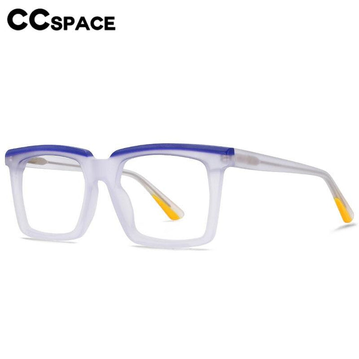 CCspace Unisex Full Rim Flat Top Square Acetate Eyeglasses 56551 Full Rim CCspace