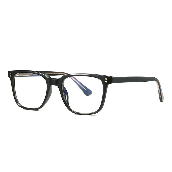 Kocolior Unisex Full Rim Square Acetate Alloy Hyperopic Reading Glasses 2021b Reading Glasses Kocolior Black 0