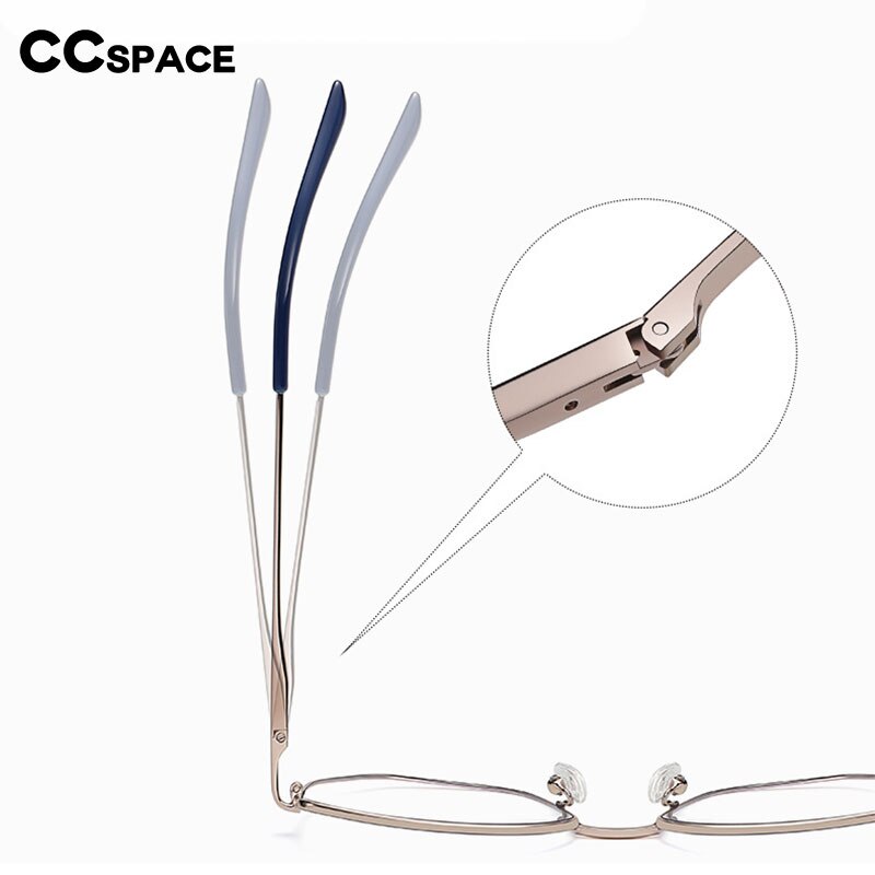 CCspace Unisex Full Rim Irregular Square Alloy Eyeglasses 56272 Full Rim CCspace